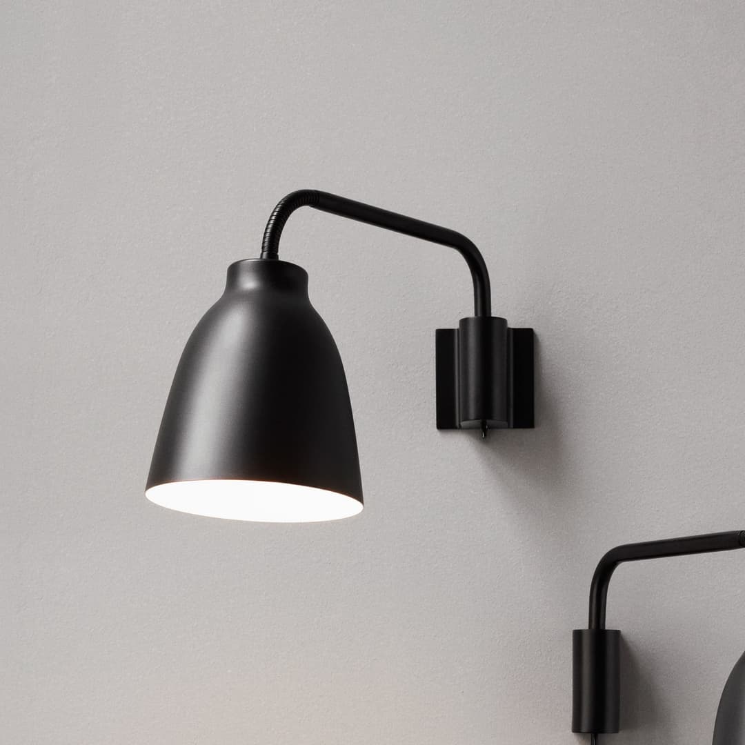 Caravaggio Read Wandleuchte Schwarz - Fritz Hansen - Wohnzimmer - Design - Metall - Einflammig