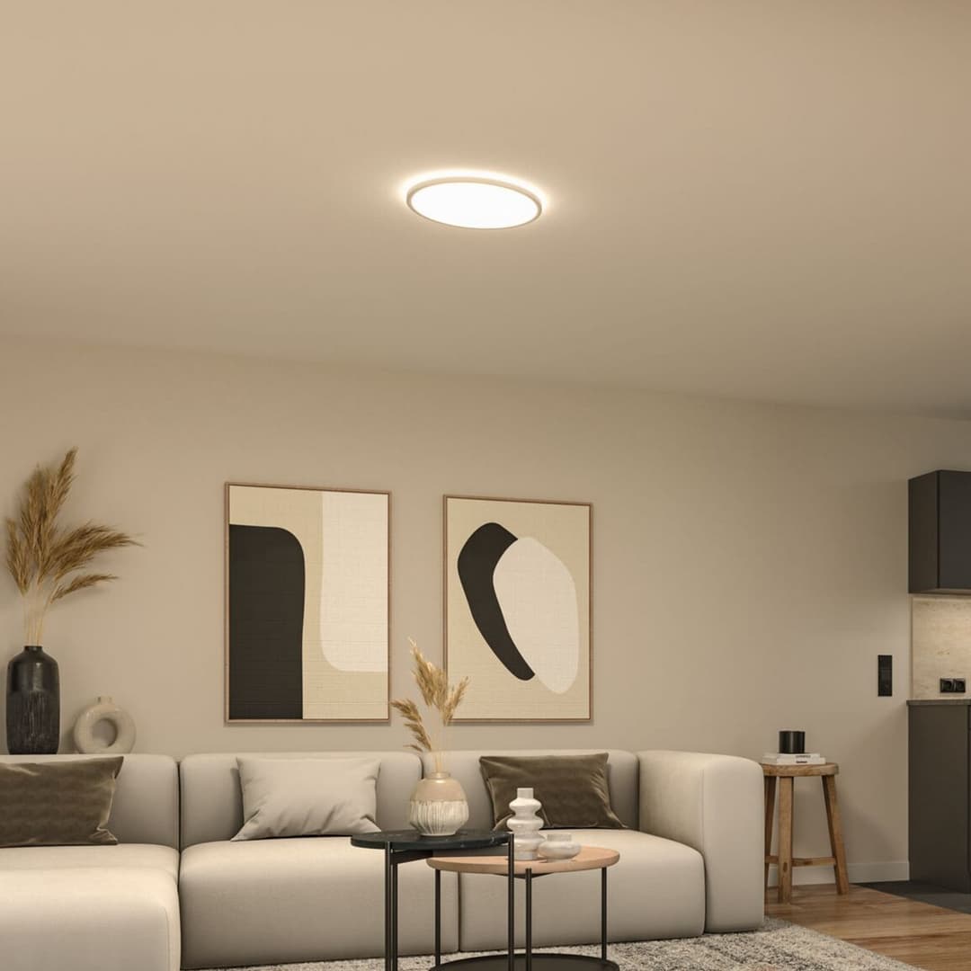 Atria Shine LED-Panel Ø40cm weiß IP20 3000K an/aus Paulmann - Arbeitszimmer / Büro - Modern - Kunststoff - Einflammig