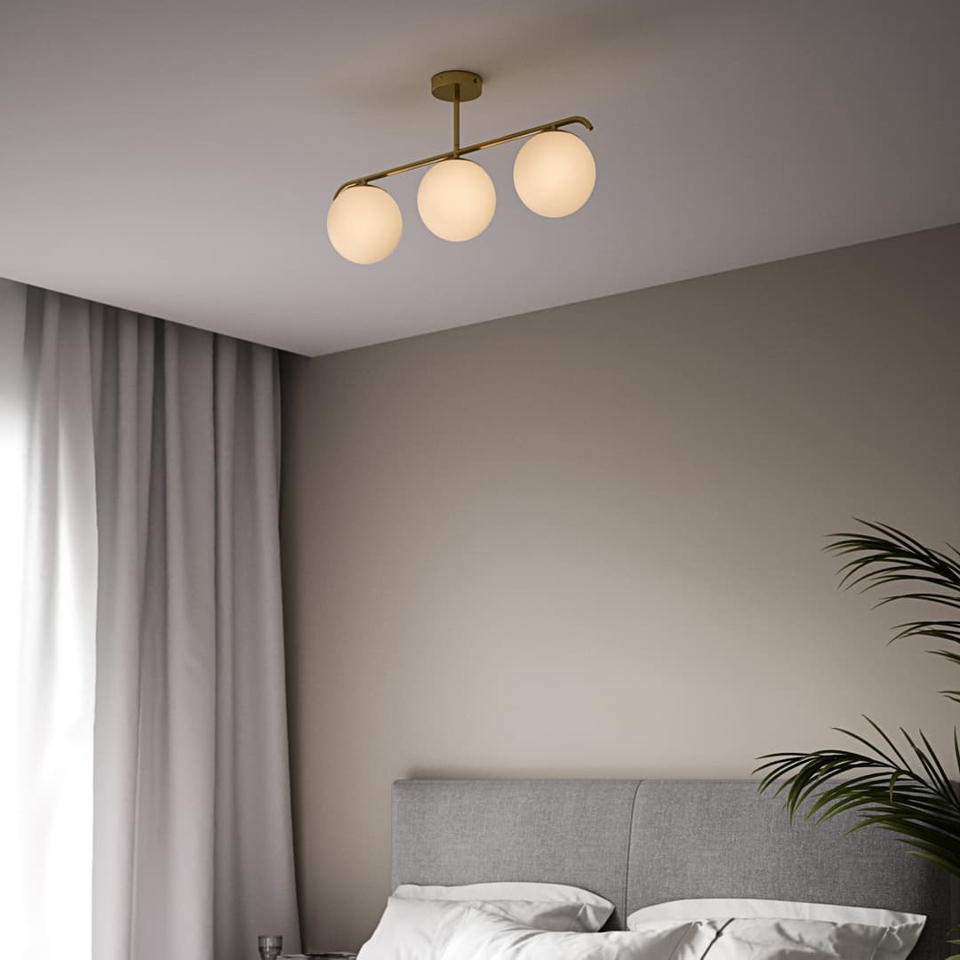 Grant 3 Deckenleuchte Brass - Nordlux - Wohnzimmer - Metall - Mehrflammig