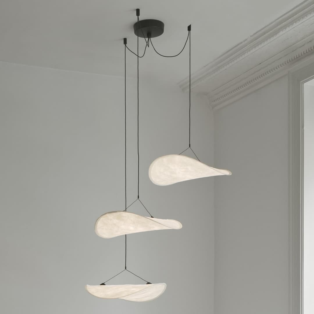 Tense LED-Hängeleuchte, weiß, Ø 152 cm, 3-flg. - New Works - Wohnzimmer - Design - Kunststoff - Mehrflammig