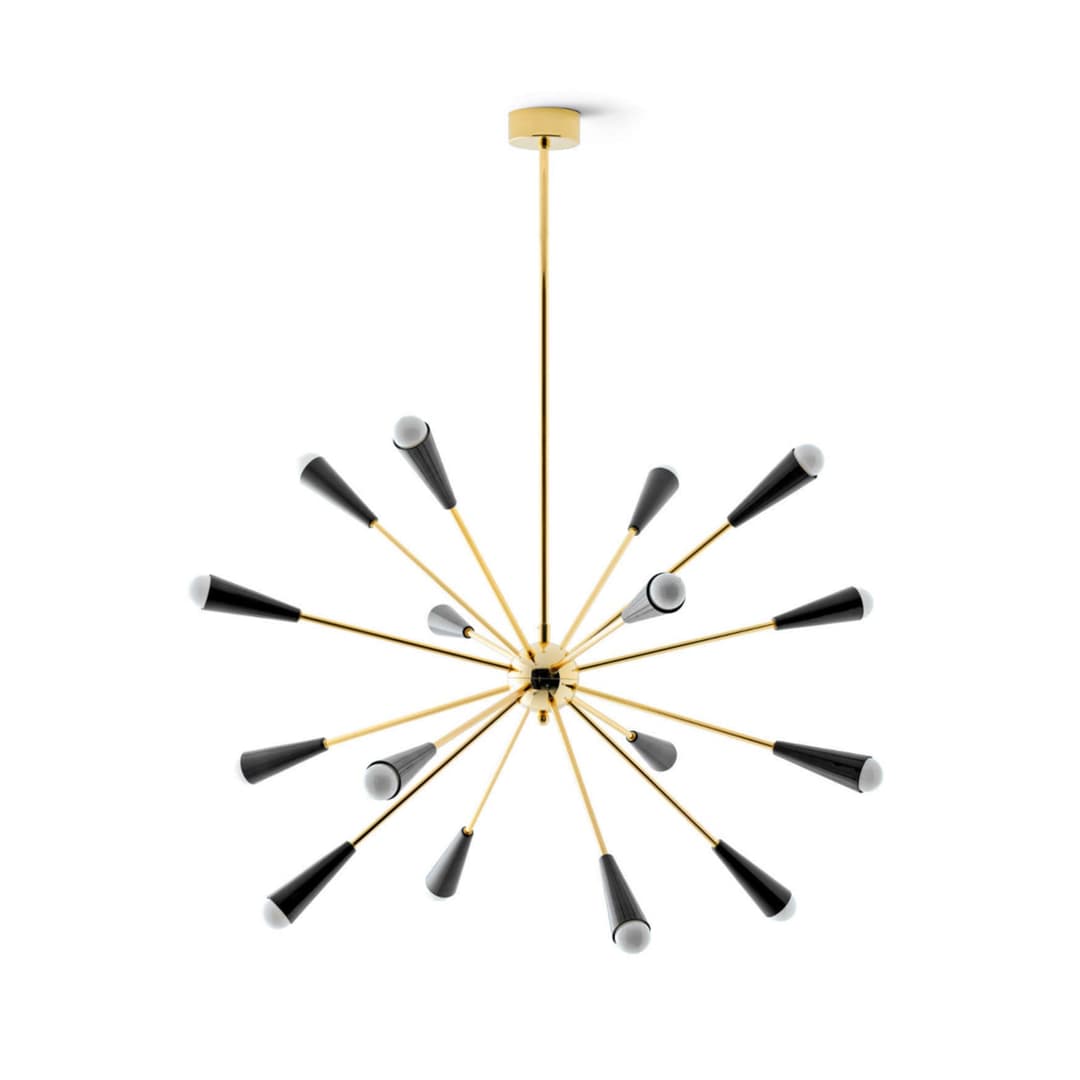 Sputnik LED-Hängeleuchte, 16-flg., gold/schwarz - Stilnovo - Wohnzimmer - Design - Metall - Mehrflammig