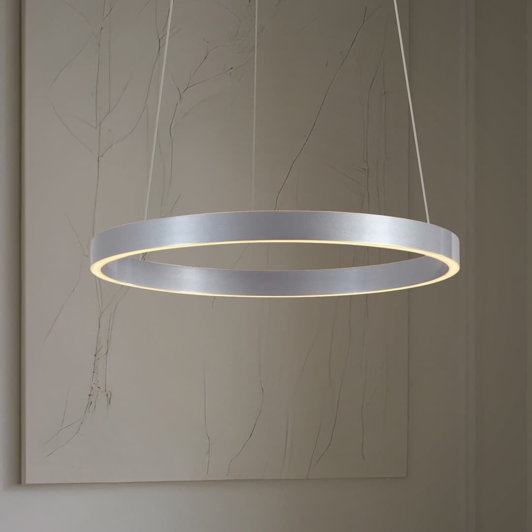 Yonam LED-Hängeleuchte, Ø 60 cm, 1-flg., alu, CCT - Lucande - Esszimmer - Modern - Metall - Einflammig