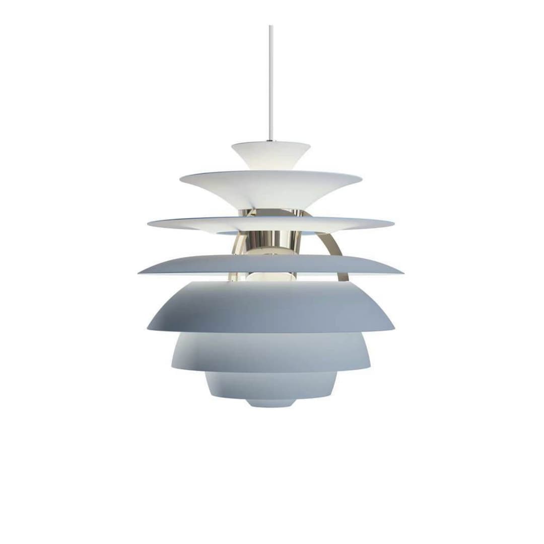 PH Snowball Hängelampe, blau/chrom, Ø 40 cm - Louis Poulsen - Wohnzimmer - Aluminium