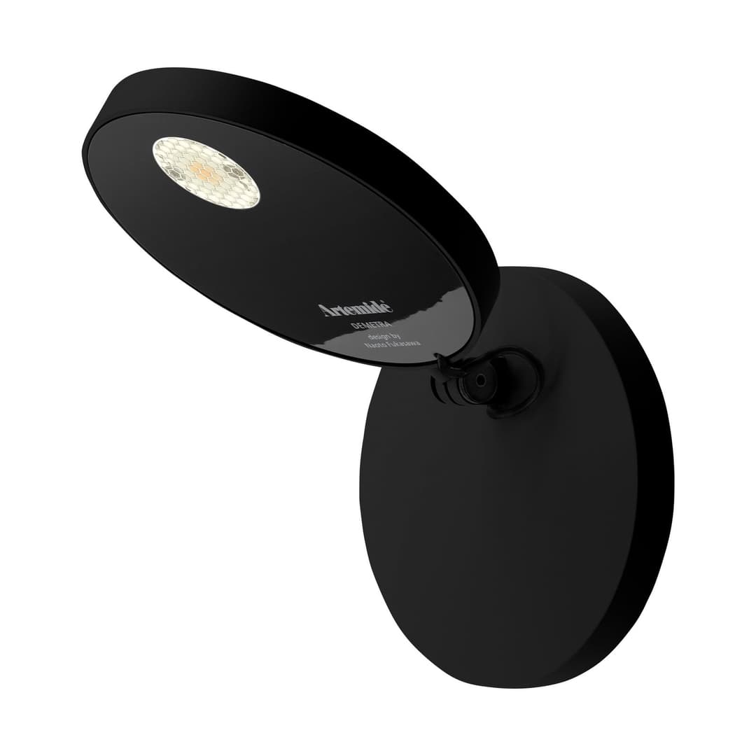 Demetra Spotlight, Dimmer, 3.000 K, schwarz - Artemide - Wohnzimmer - Design - Metall - Rund