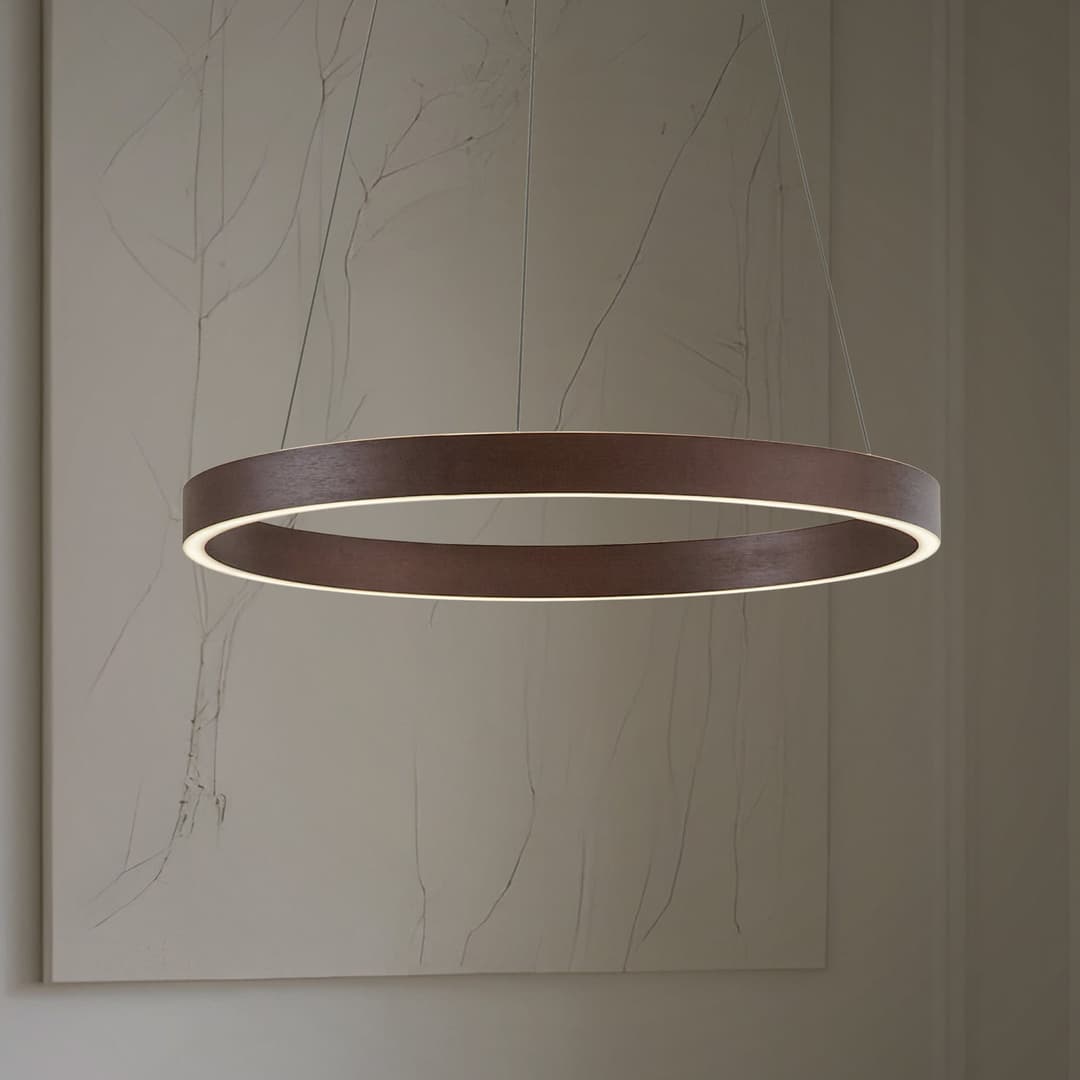 Yonam LED-Hängeleuchte, Ø 60cm, 1-flg., braun, CCT - Lucande - Esszimmer - Modern - Metall - Einflammig