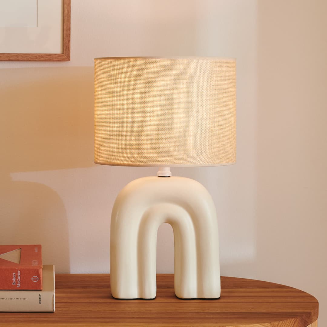 Haze Tischleuchte Beige - Nordlux - Wohnzimmer - Keramik - Einflammig