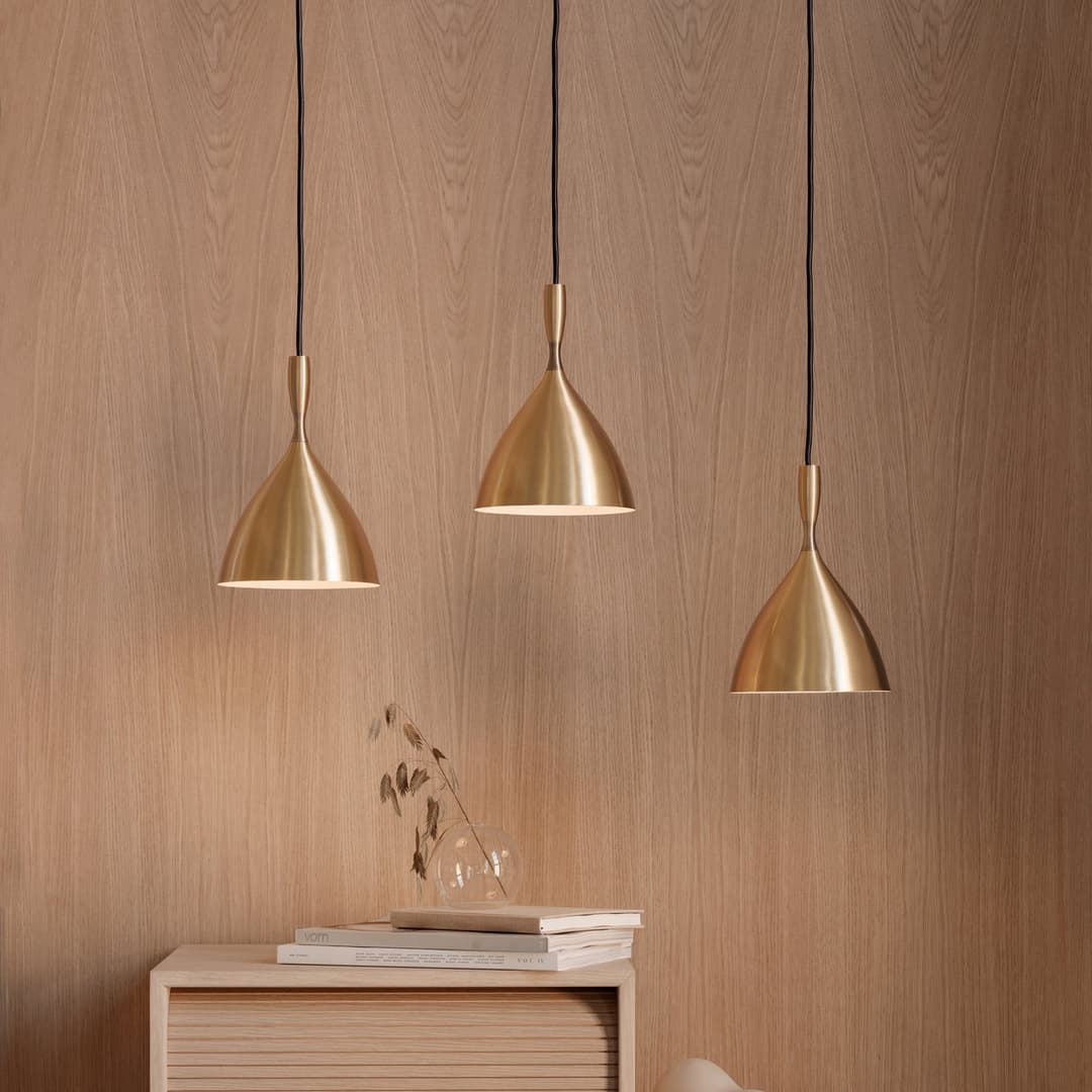 Dokka Pendelleuchte Brass - Northern - Wohnzimmer - Skandinavisch - Metall - Einflammig
