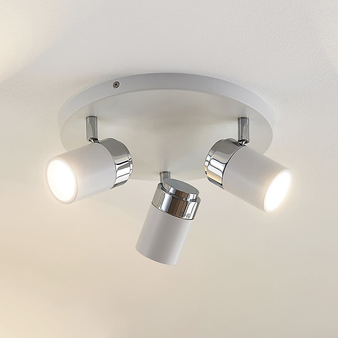 Kardo 3 Deckenleuchte White/Chrome - Lindby - Wohnzimmer - Modern - Metall - Mehrflammig