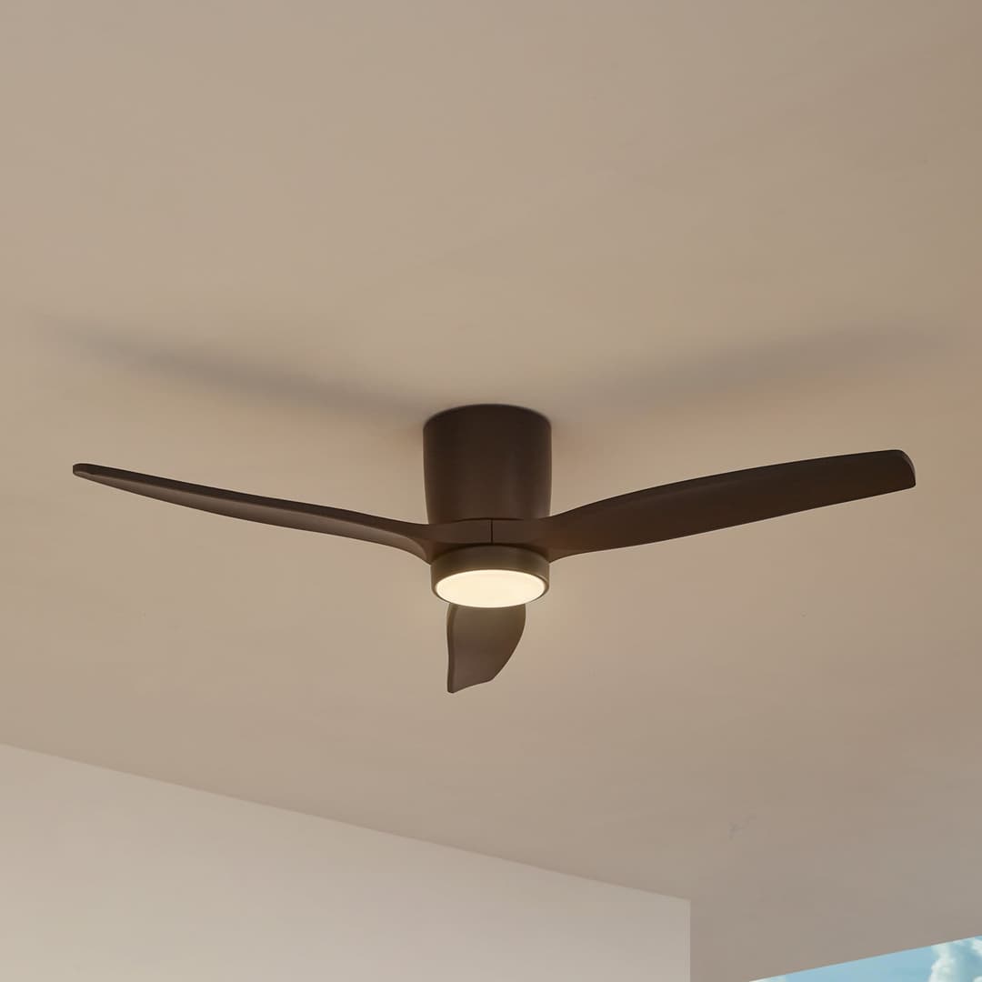 Sorin LED Outdoor Deckenventilator Schwarz - Lucande - Wohnzimmer - Modern - Metall - Einflammig