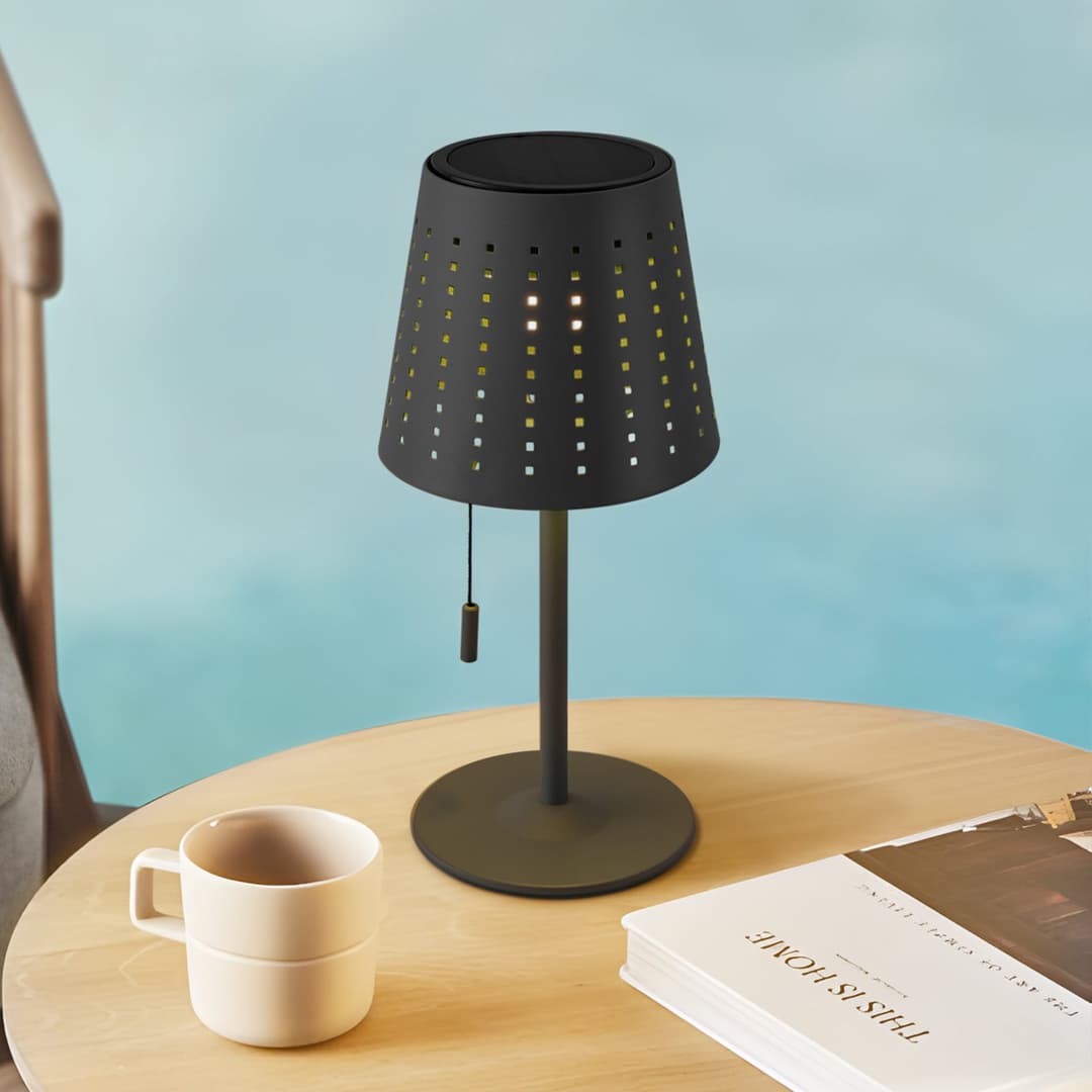 Hilario Portable Solarzelle Tischleuchte Schwarz - Lindby - Balkon - Metall - Einflammig