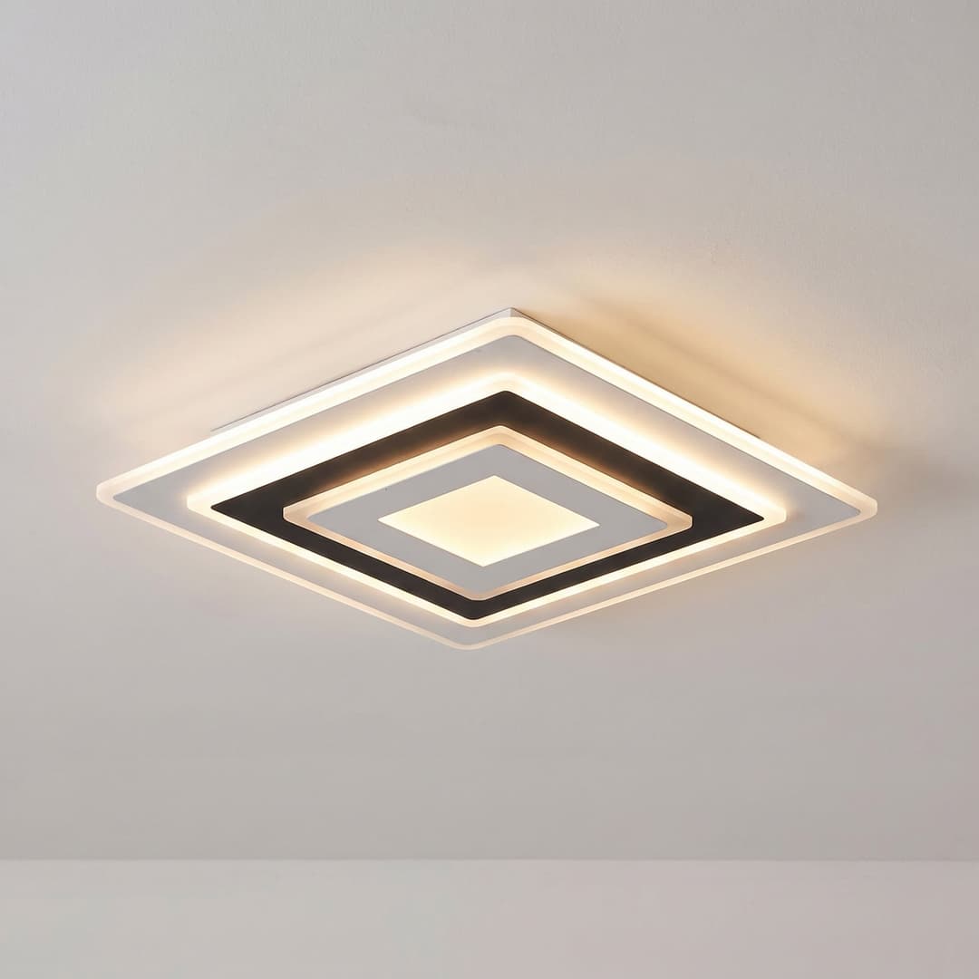 Rebeka LED-Deckenleuchte, 50 x 50 cm, CCT, dimmbar - Lindby - Wohnzimmer - Modern - Kunststoff - Eckig