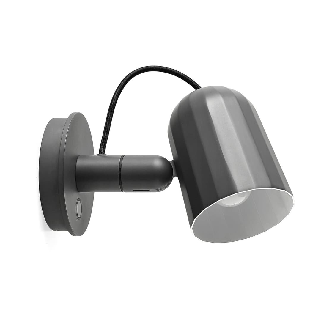 Noc Wall Button Wandleuchte Dunkelgrau - HAY - Wohnzimmer - Design - Metall - Einflammig
