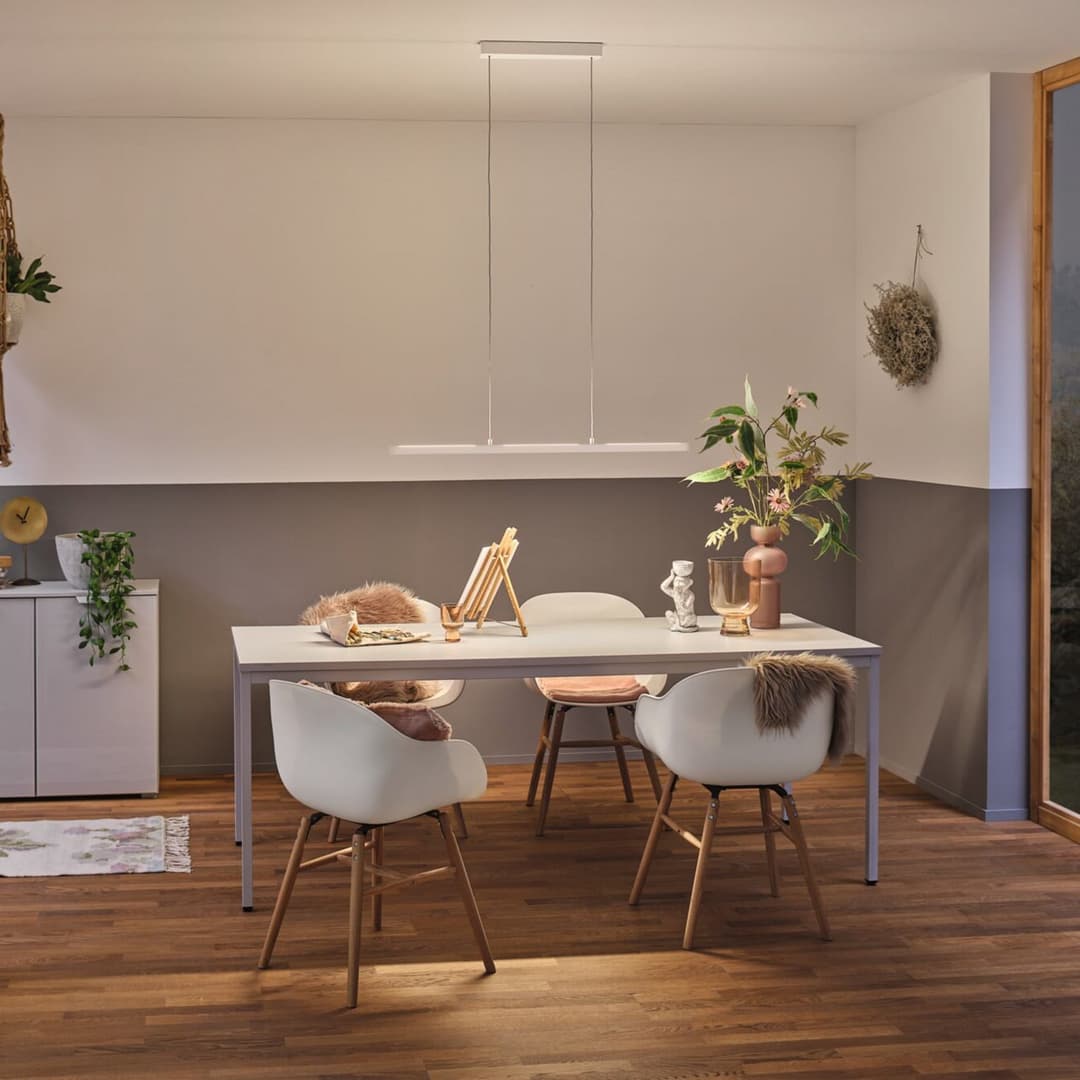 Lento LED-Pendelleuchte, weiß, 100cm up/down, dim. - Paulmann - Wohnzimmer - Modern - Aluminium - Einflammig