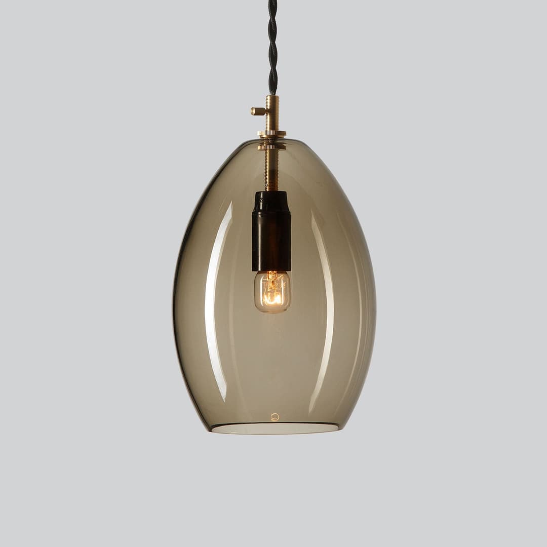 Unika Pendelleuchte Grau Groß - Northern - Wohnzimmer - Design - Glas - Einflammig