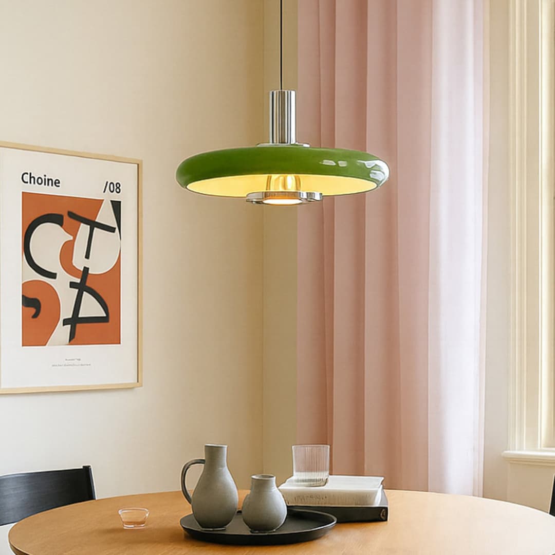 Branford Hängeleuchte, Retro, Ø 35 cm, grün, Metall - Lindby - Wohnzimmer - Vintage - Einflammig