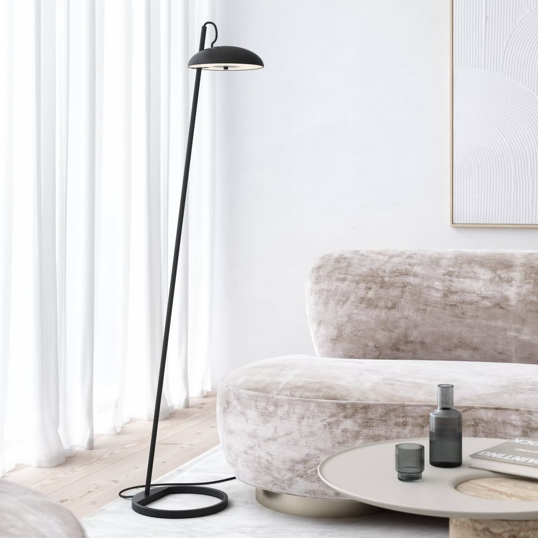 Versale Stehleuchte Black - DFTP DFTP by Nordlux - Wohnzimmer - Skandinavisch - Metall - Mit Schirm