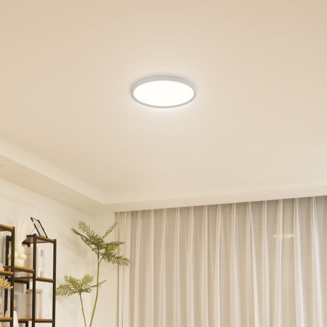 Diki LED Deckenleuchte Ø40 CCT White - Lindby Pravin - Wohnzimmer - Modern - Kunststoff - Rund