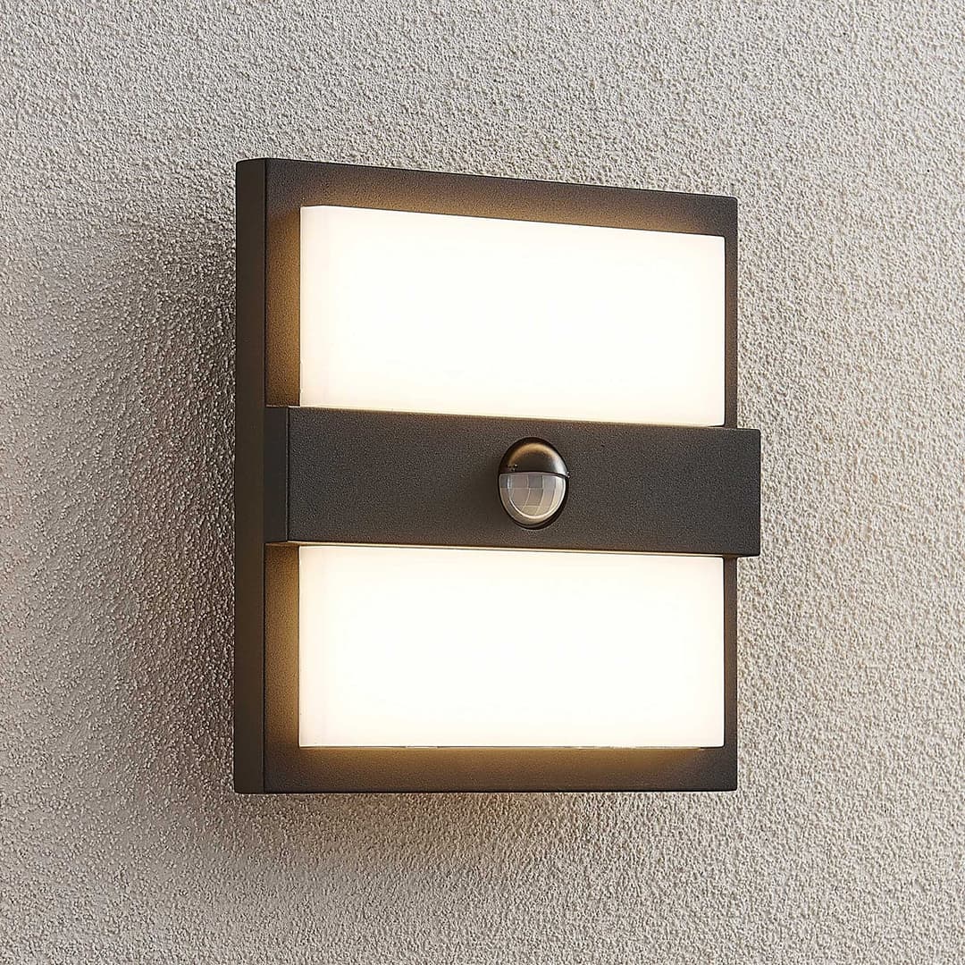 Gylfi Außenwandleuchte w/Sensor Graphite/White - Lucande - Terrasse - Modern - Metall - Eckig