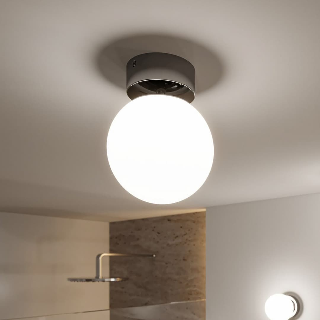 Gove LED Deckenleuchte IP44 Ø12 Chrom/Satin - Paulmann - Wohnzimmer - Modern - Glas - Kugel