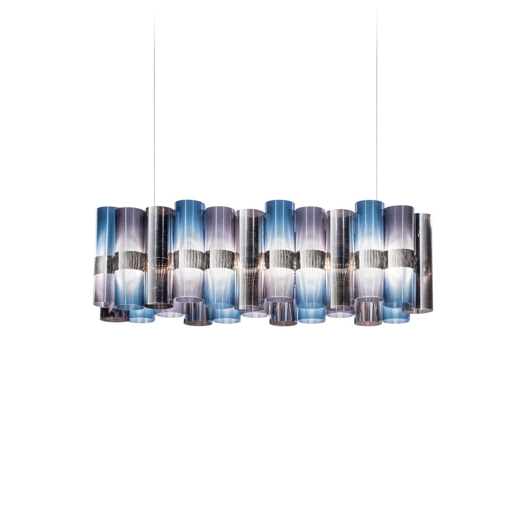 LED-Hängelampe La Lollo, blau/violett, 100 cm - Slamp - Wohnzimmer - Design - Kunststoff - Mit Schirm