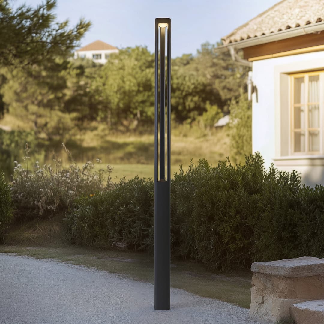 Zarek LED Außenleuchte Anthrazit - Lucande Pirron - Terrasse - Modern - Aluminium - Einflammig