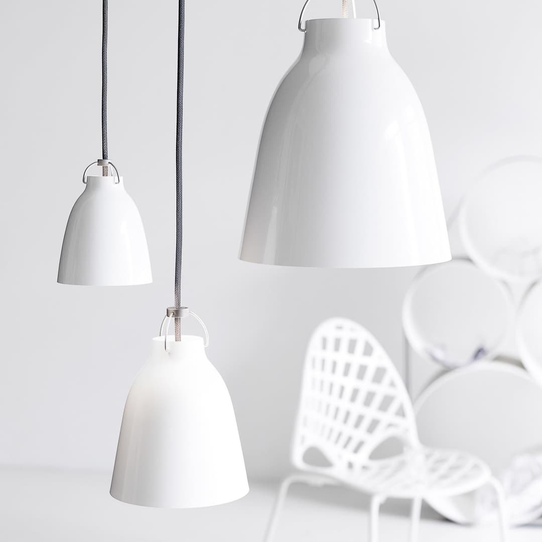 Caravaggio™ P1 Pendelleuchte Weiß - Fritz Hansen Caravaggio P1 - Wohnzimmer - Design - Metall - Einflammig