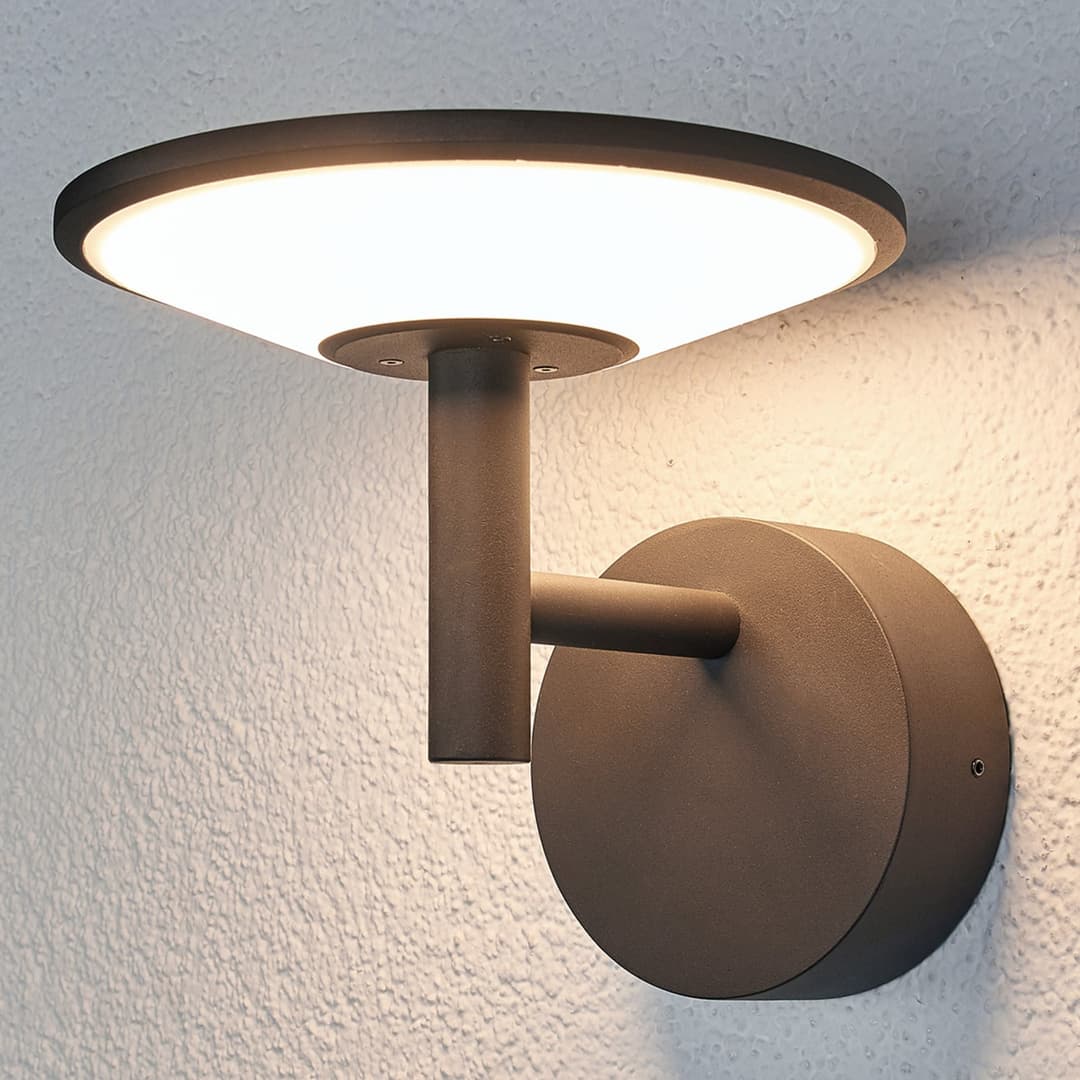 Fenia LED Außenwandleuchte Anthracite - Lucande - Terrasse - Modern - Aluminium - Einflammig