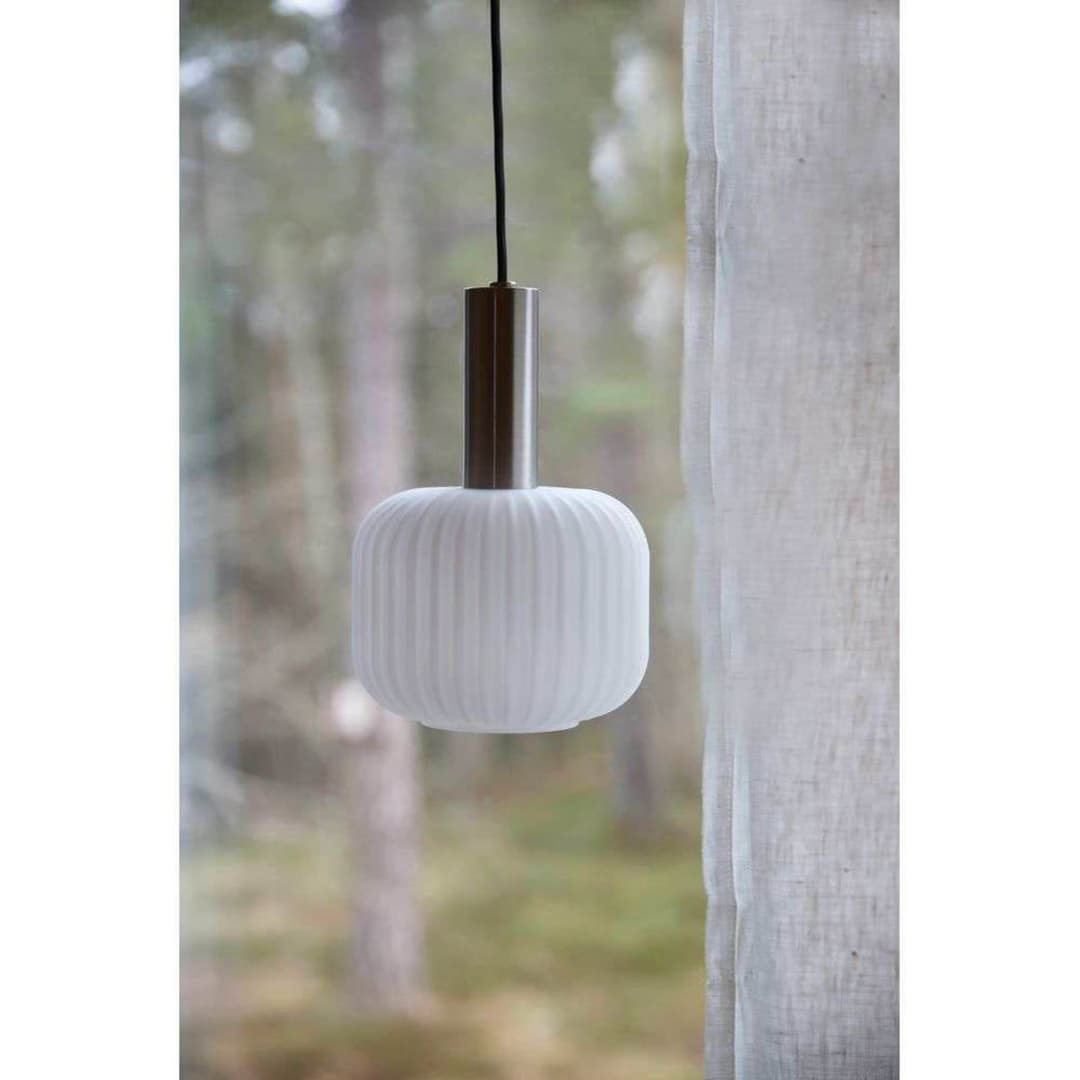 Sober Pendelleuchte Small Steel/White - Markslöjd - Wohnzimmer - Glas