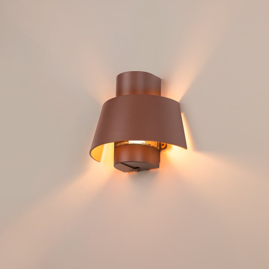 Photoni Außenwandlampe, rostfarben, Alu, Breite 25 cm - SLV - Terrasse - Aluminium - Einflammig