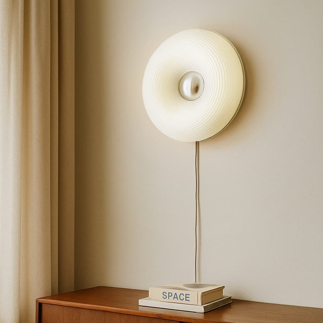 Fjora LED-Tisch-/Wandlampe, weiß/chrom, Ø 30 cm - Lindby - Wohnzimmer - Design - Glas - Rund
