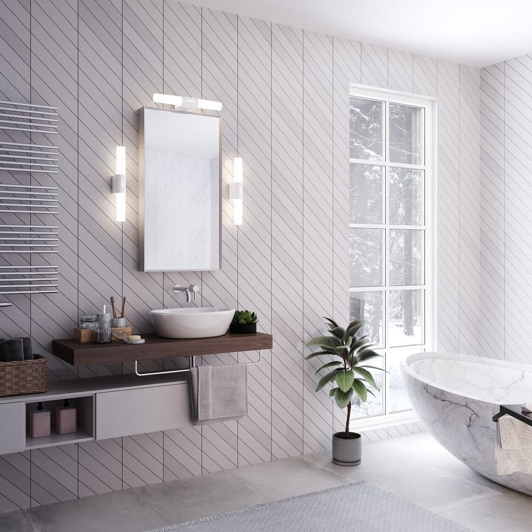 Helva Double Basic Wandleuchte White - Nordlux - Badezimmer - Kunststoff - Mehrflammig