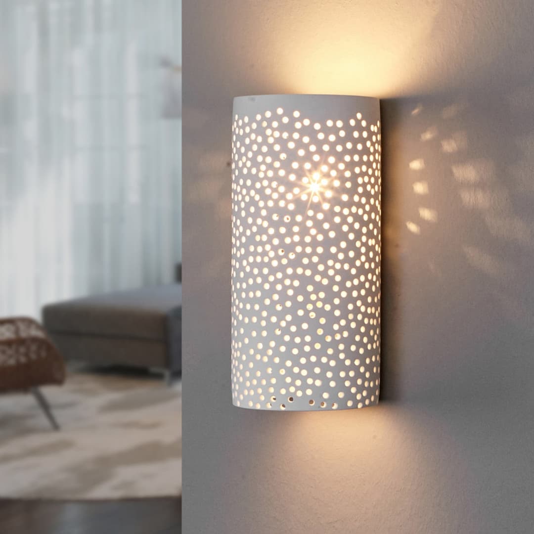 Jiru Wandleuchte White - Lindby - Flurbereich - Modern - Gips / Ton - Eckig