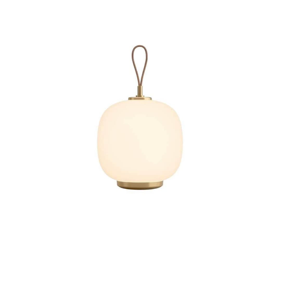 VL45 Radiohus Akku-Tischlampe, messing/weiß - Louis Poulsen - Wohnzimmer - Glas