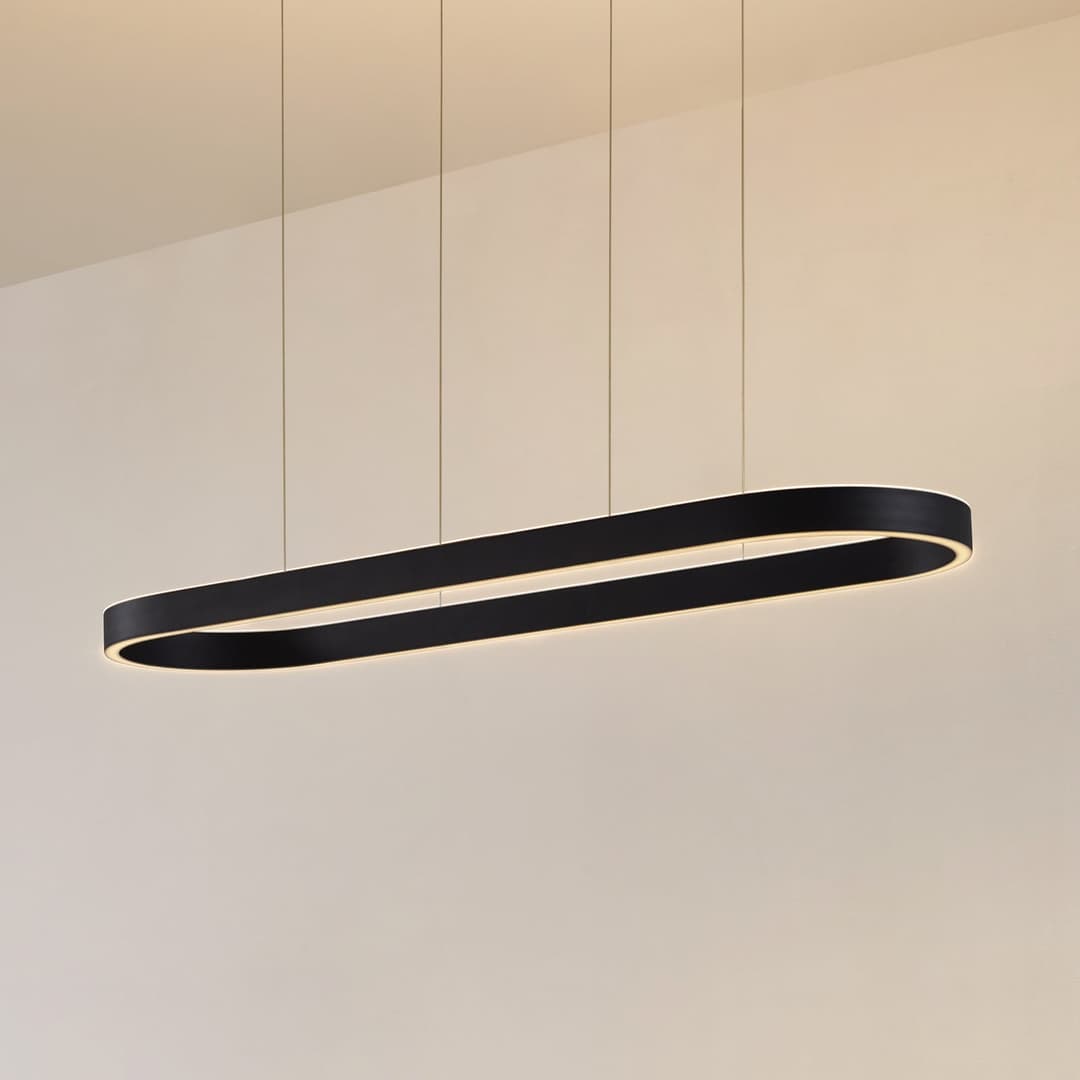 Melinay Smart-LED-Hängeleuchte schwarz Tuya CCT - Lucande - Esszimmer - Modern - Aluminium - Einflammig