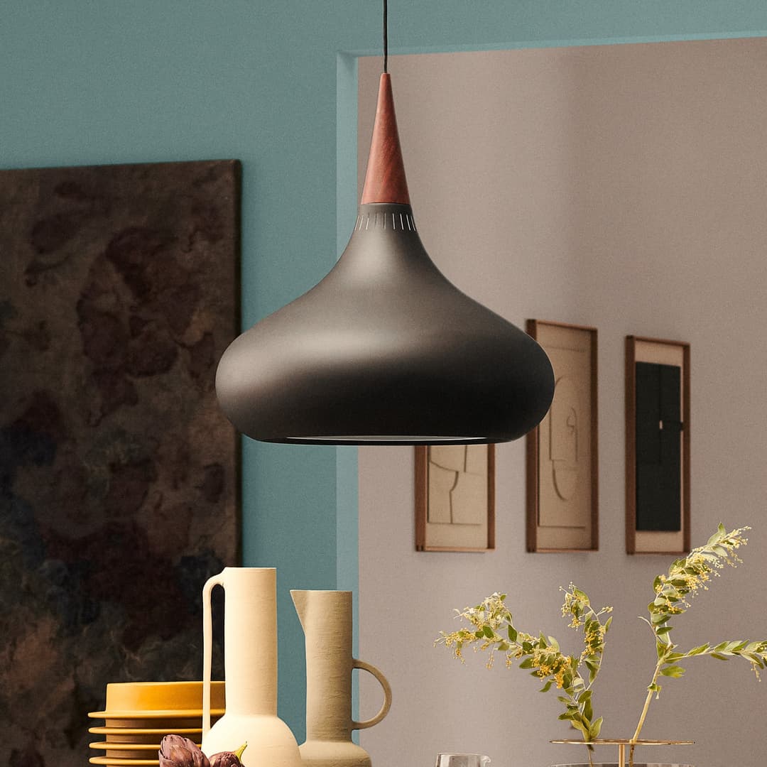 Orient Schwarz P1 Pendelleuchte 3m Kabel - Fritz Hansen Orient P1 - Wohnzimmer - Design - Metall - Einflammig