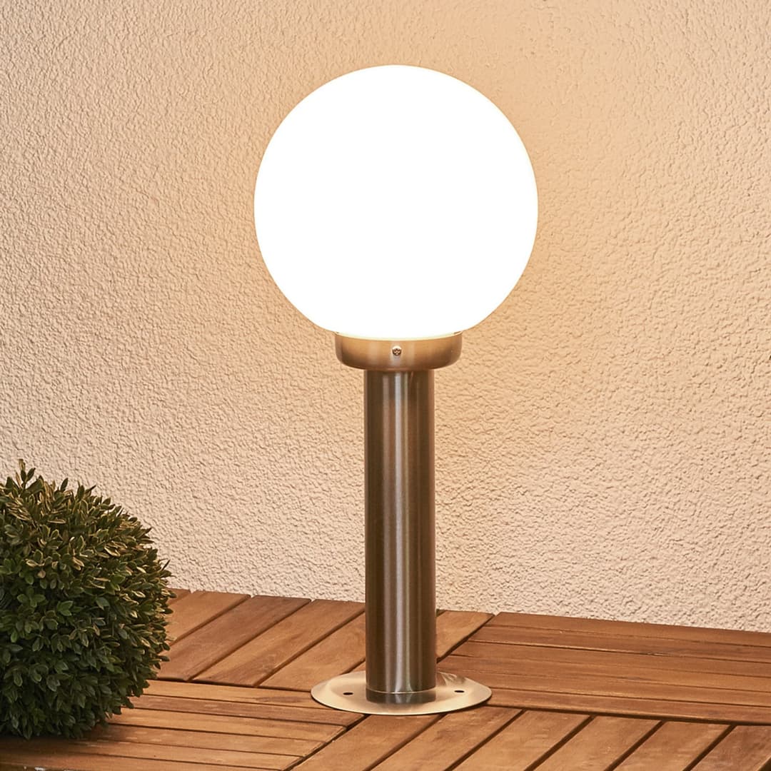 Vedran Gartenleuchte Steel - Lindby - Terrasse - Modern - Kunststoff - Einflammig
