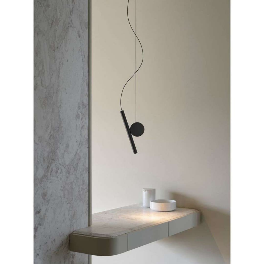 Doi Smooth Pendelleuchte LED Schwarz - Luceplan - Esszimmer - Aluminium