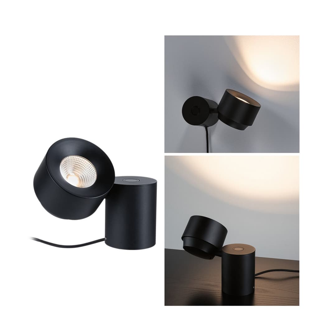 Puric Pane Tischleuchte S 3-step Schwarz - Paulmann Puric Pane I - Wohnzimmer - Modern - Metall - Einflammig