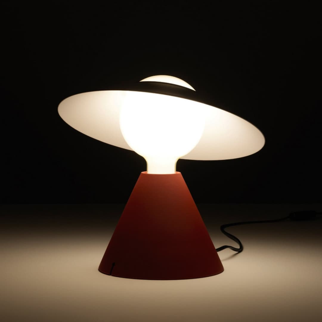 Fante LED-Tischleuchte, rot, 2.700 K - Stilnovo - Wohnzimmer - Design - Kunststoff - Mit Schirm