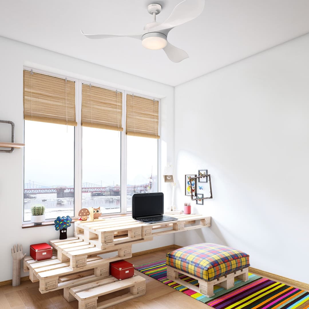 Pierre LED-Deckenventilator, weiß, leise, DC - Westinghouse - Wohnzimmer - Modern - Kunststoff