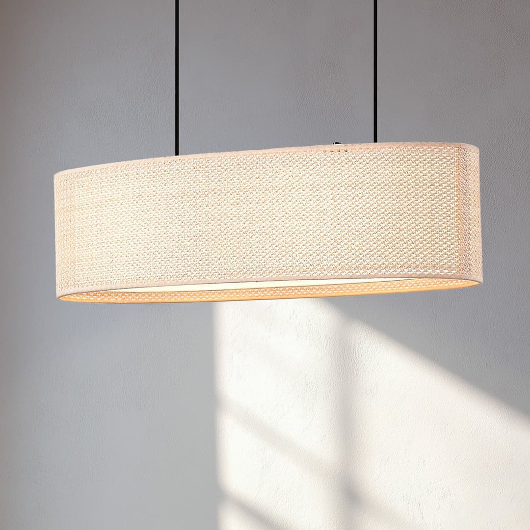 Soula Hängeleuchte, beige, 78 cm, Kunststoff, E27 - Lindby - Wohnzimmer - Landhaus / Rustikal - Mehrflammig