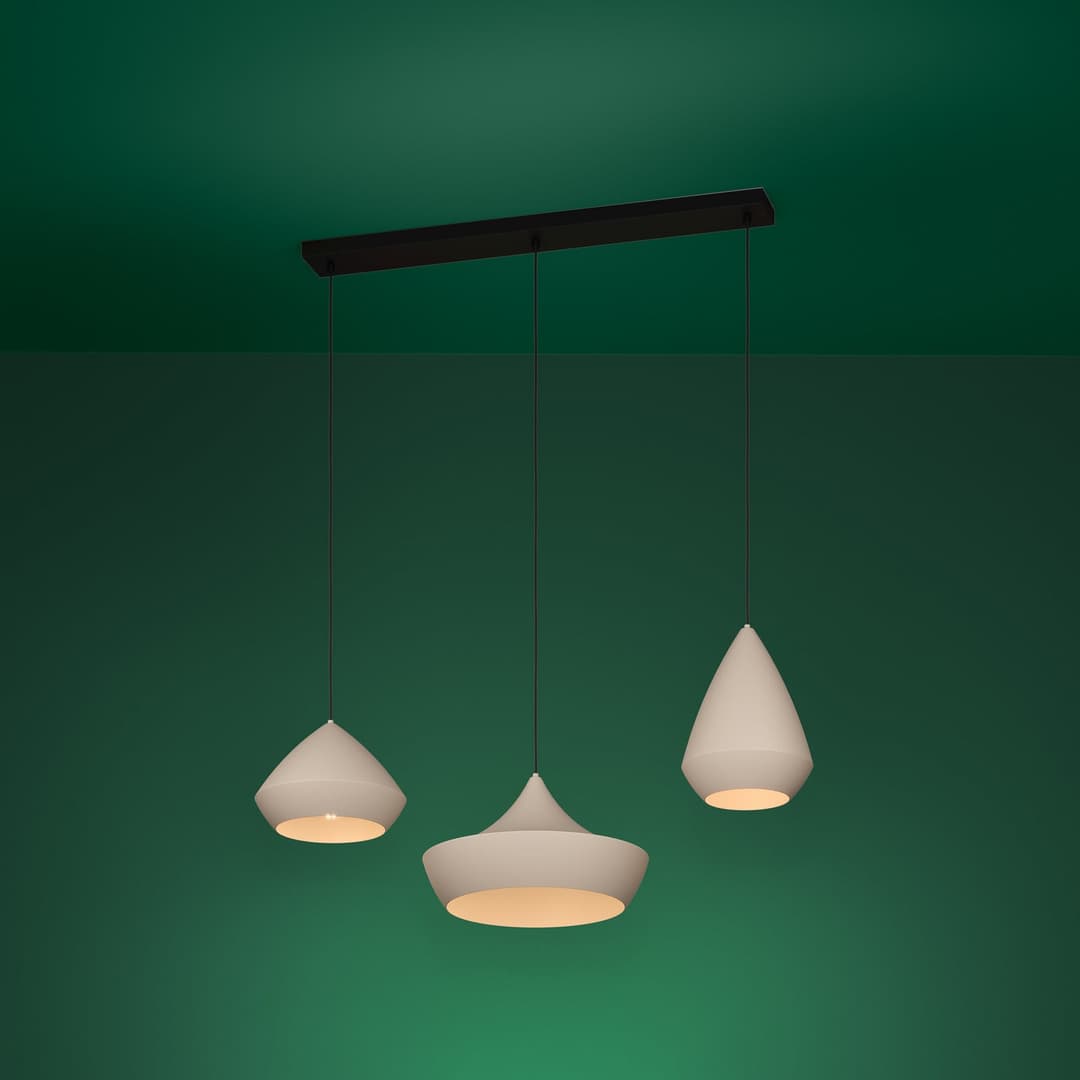Torremolinos Hängelampe, beige 93 cm 3-flg. - Stars of Light - Wohnzimmer - Metall - Mehrflammig