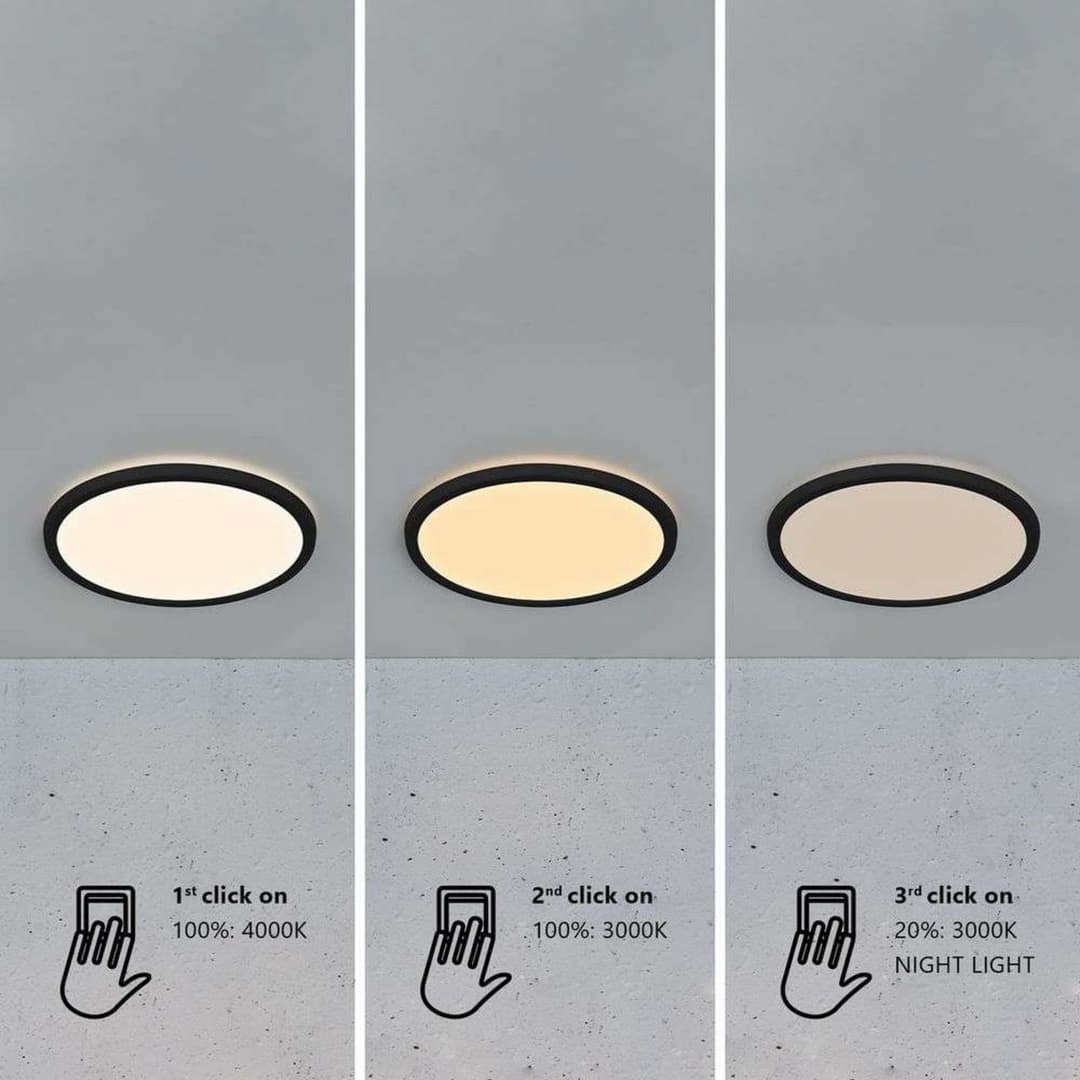 Oja 42 LED-Deckenleuchte, IP54, schwarz - Nordlux - Wohnzimmer - Modern - Kunststoff - Rund