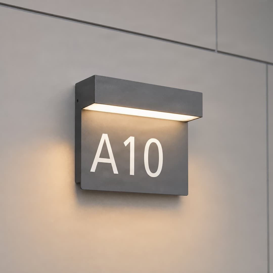 Kalero LED-Hausnummernlampe, Dämmerungssensor, CCT - Lucande - Modern - Metall - Eckig