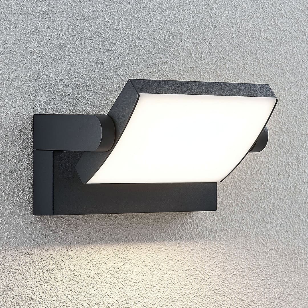 Sherin Außenwandleuchte, dunkelgrau, schwenkbar - Lindby - Balkon - Modern - Aluminium - Mehrflammig
