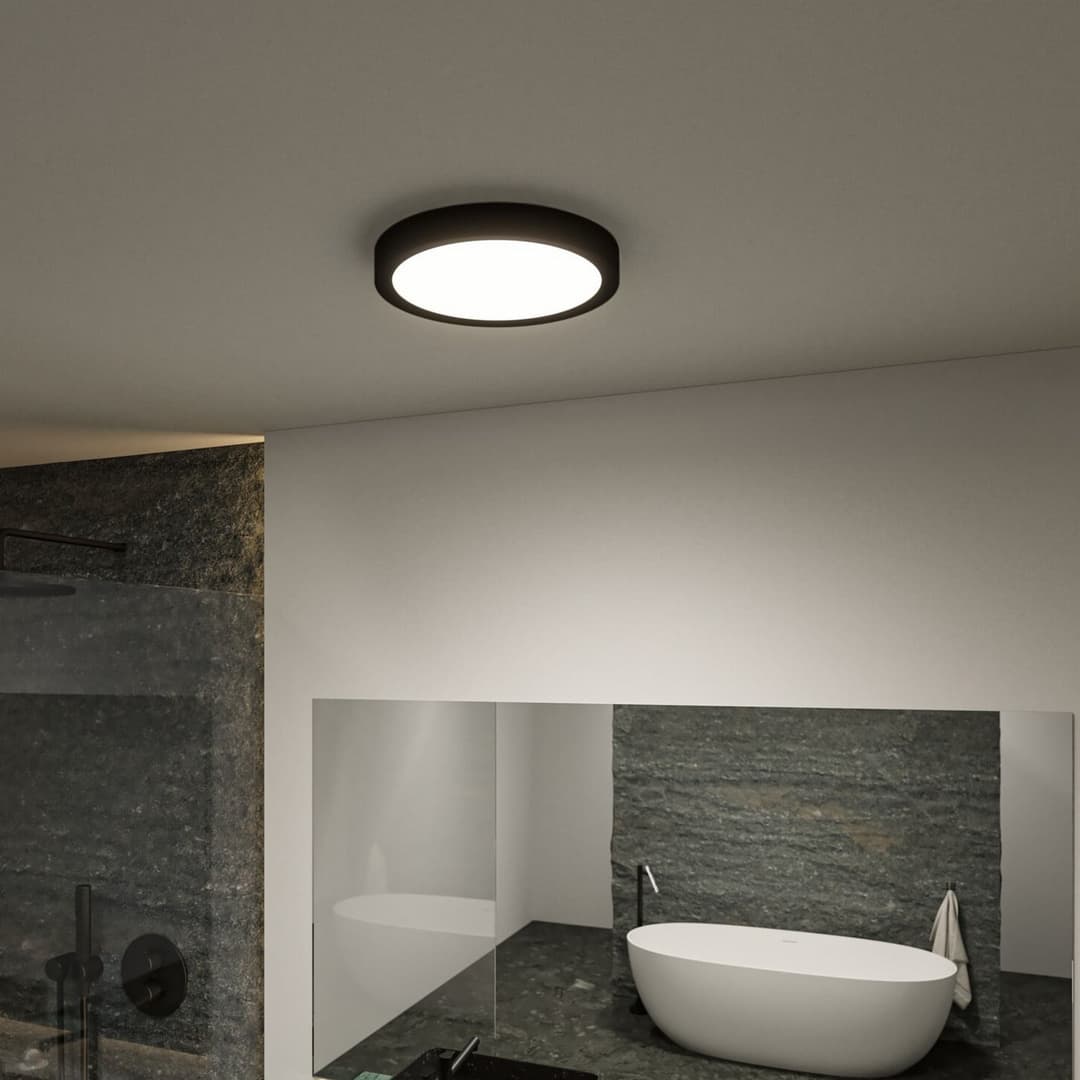 Tega LED Deckenleuchte IP44 Weiß/Schwarz - Paulmann - Badezimmer - Modern - Kunststoff - Bündig