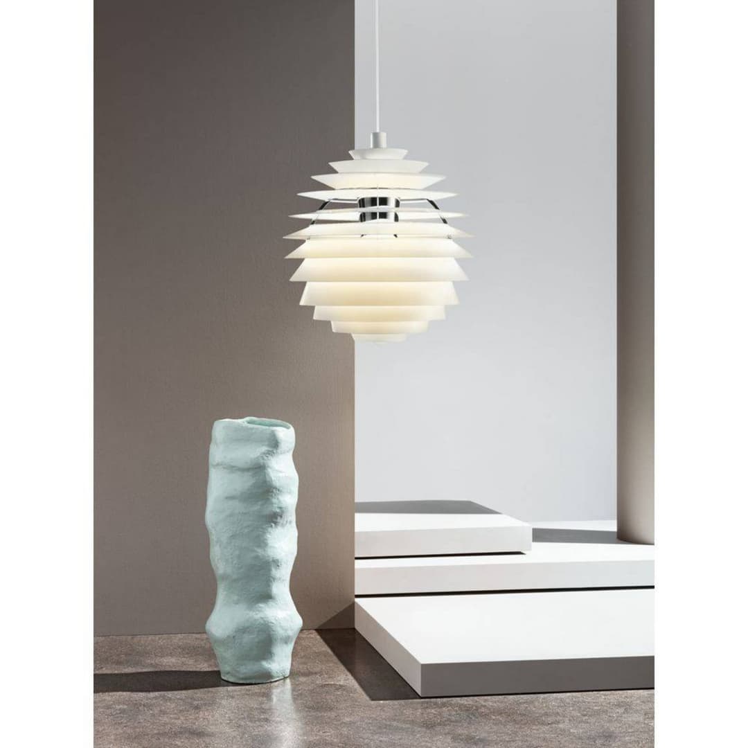 PH Louvre LED-Pendelleuchte, weiß, smart - Louis Poulsen - Wohnzimmer - Aluminium