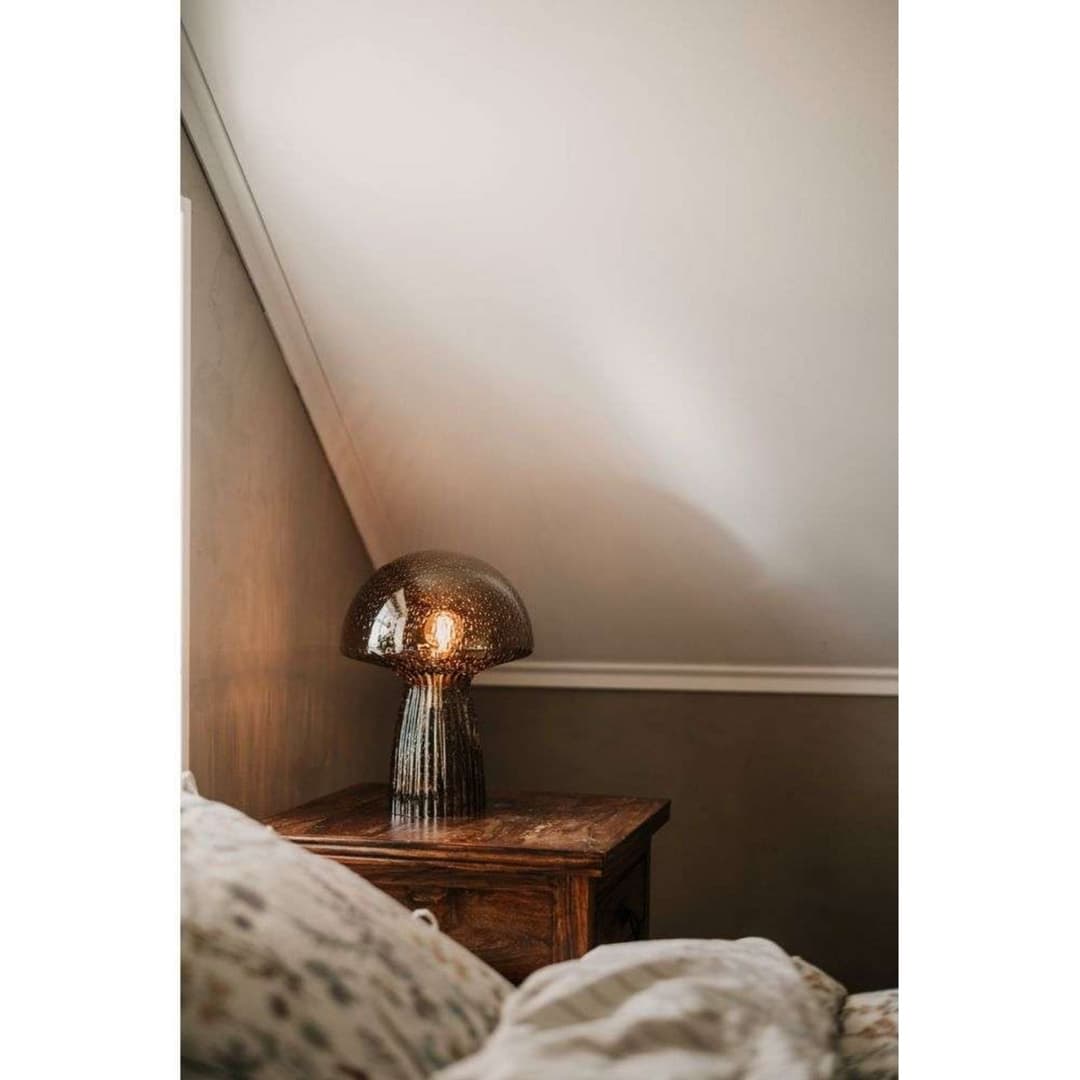 Fungo 22 Tischleuchte, braun, klar, 30 cm - Globen Lighting - Wohnzimmer - Glas