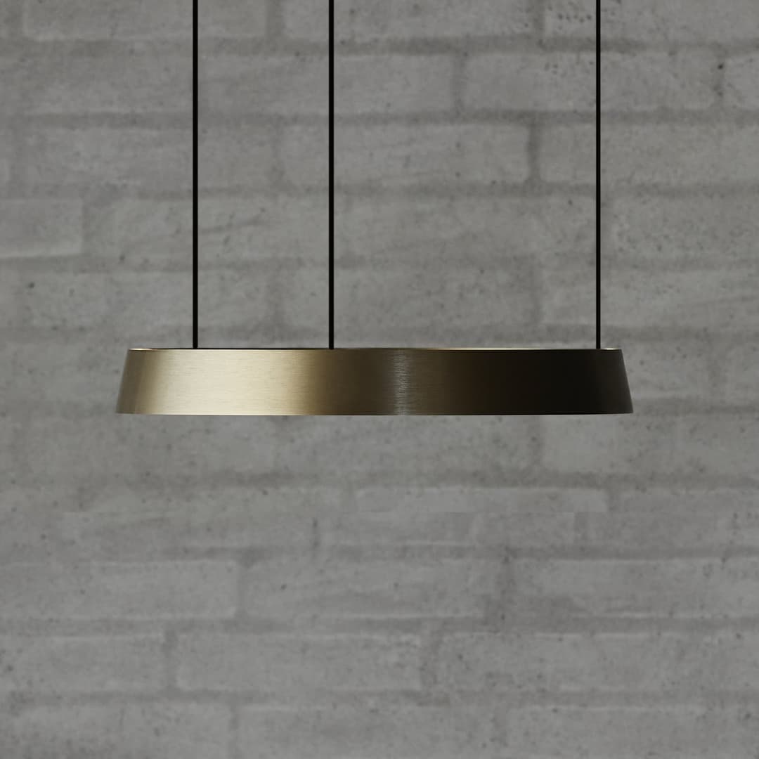 Edge Round LED-Hängelampe messing Ø40cm, Smart - Light-Point - Wohnzimmer - Design - Aluminium - Mehrflammig