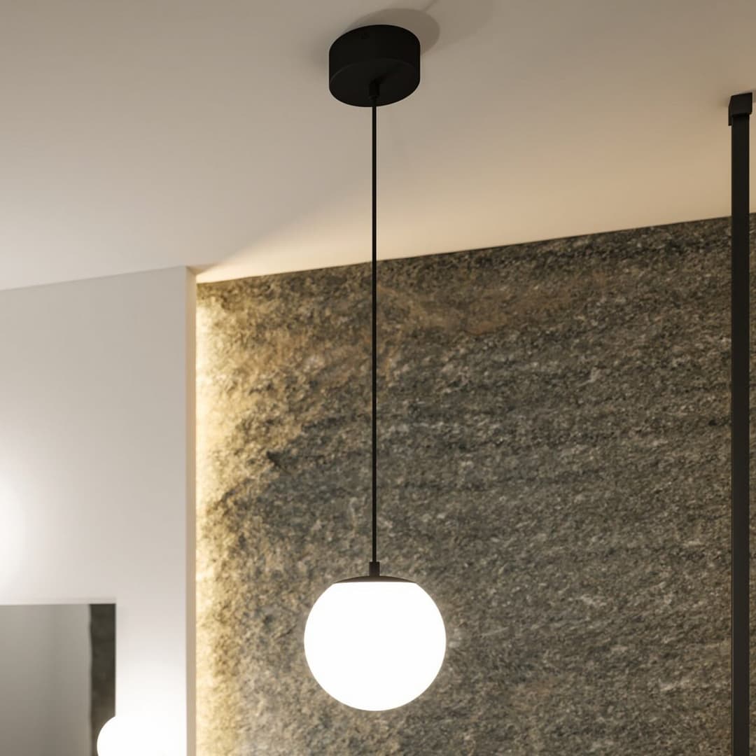 Gove LED Pendelleuchte IP44 Matt Schwarz/Satin - Paulmann - Wohnzimmer - Modern - Glas - Kugel
